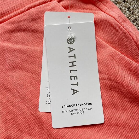 NWT Athleta Balance 4” Shortie Shorts Bright Pink - Size: XS - Picture 4 of 7